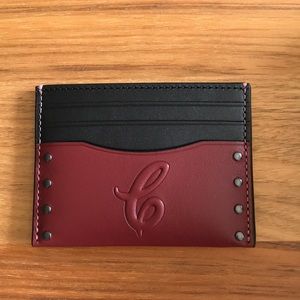 NWT Coach Slim Card Case Signature Motif And Studs